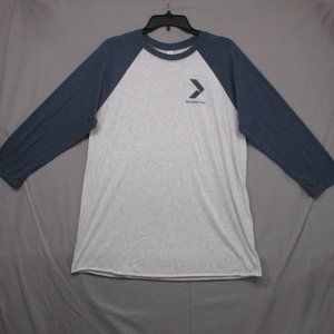 Capital One Raglan Quarter Sleeve Blue & Gray Women Size | L